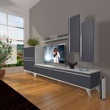 Decoraktiv Eko 6 Mdf Std Retro Tv Ünitesi Tv Sehpası Beyaz - Antrasit