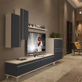 Decoraktiv Eko 6 Mdf Std Silver Beyaz Antrasit Tv Sehpa Ünitesi