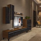 Decoraktiv Eko 6 Mdf Std Silver Tv Ünitesi Tv Sehpası - Ceviz Siyah Mermer