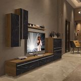 Decoraktiv Eko 6 MDF STD TV Sehpa Ünitesi - Pera Siyah Mermer