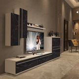 Decoraktiv Eko 6 Mdf Std Tv Ünitesi Tv Sehpası - Beyaz Siyah Mermer - Beyaz - Siyah Mermer