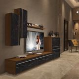 Decoraktiv Eko 6 Mdf Std Tv Ünitesi Tv Sehpası - Ceviz Siyah Mermer - Ceviz - Siyah Mermer