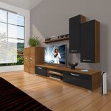 Decoraktiv Eko 6 SLM DVD Ceviz Siyah Tv Ünitesi