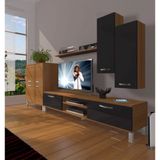 Decoraktiv Eko 6 SLM DVD Krom Ayaklı Ceviz Beyaz Tv Ünitesi