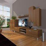Decoraktiv Eko 6 SLM DVD Krom Ayaklı Naturel Ceviz Tv Ünitesi