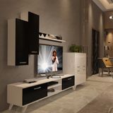 Decoraktiv Eko 6 SLM DVD Retro Beyaz Siyah Tv Ünitesi