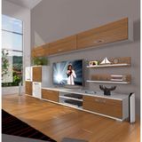 Decoraktiv Eko 6 SLM DVD Retro Ceviz Beyaz Tv Ünitesi