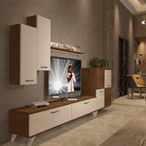 Decoraktiv Eko 6 Slm Std Retro Ceviz Beyaz Tv Sehpa Ünitesi