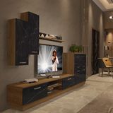 Decoraktiv Eko 6b MDF Dvd TV Sehpa Ünitesi - Pera Siyah Mermer