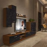 Decoraktiv Eko 6b Mdf Dvd Tv Ünitesi Tv Sehpası - Ceviz Siyah Mermer