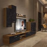 Decoraktiv Eko 6b Mdf Dvd Tv Ünitesi Tv Sehpası - Pera Siyah Mermer