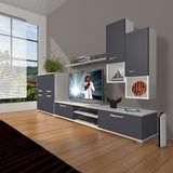 Decoraktiv Eko 6DA Mdf Dvd Beyaz Antrasit Tv Sehpa Ünitesi