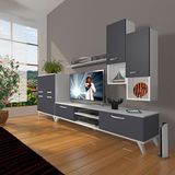 Decoraktiv Eko 6DA Mdf Dvd Retro Beyaz Antrasit Tv Sehpa Ünitesi