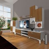Decoraktiv Eko 6DA Mdf Dvd Silver Beyaz Ceviz Tv Sehpa Ünitesi