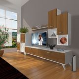 Decoraktiv Eko 6da MDF STD Retro TV Sehpa Ünitesi - Beyaz Ceviz