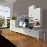Decoraktiv Eko 6da MDF STD Retro TV Sehpa Ünitesi - Parlak Beyaz