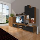 Decoraktiv Eko 6DA SLM DVD Ceviz Siyah TV Ünitesi