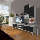 Decoraktiv Eko 6DA SLM DVD Retro Beyaz Siyah TV Ünitesi