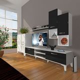 Decoraktiv Eko 6DA SLM DVD Silver Beyaz Siyah TV Ünitesi