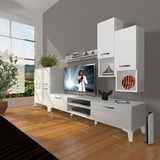 Decoraktiv Eko 6DA SLM DVD Silver Parlak Beyaz TV Ünitesi