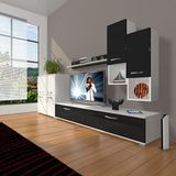 Decoraktiv Eko 6DA Slm Std Beyaz Siyah Tv Sehpa Ünitesi