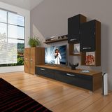Decoraktiv Eko 6DA Slm Std Ceviz Siyah Tv Sehpa Ünitesi