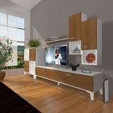 Decoraktiv Eko 6DA Slm Std Silver Ceviz Beyaz Tv Sehpa Ünitesi
