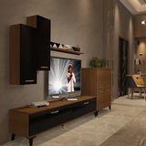 Decoraktiv Eko 6DA Slm Std Silver Ceviz Siyah Tv Sehpa Ünitesi