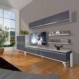 Decoraktiv Eko 6y MDF STD Retro TV Sehpa Ünitesi - Beyaz Antrasit