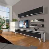 Decoraktiv Eko 6y MDF STD Retro TV Sehpa Ünitesi - Beyaz Siyah