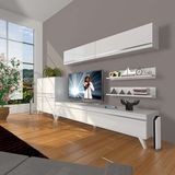 Decoraktiv Eko 6y MDF STD Retro TV Sehpa Ünitesi - Parlak Beyaz