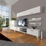 Decoraktiv Eko 6y SLM Dvd Retro TV Sehpa Ünitesi - Parlak Beyaz