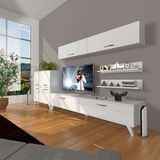 Decoraktiv Eko 6y Slm Std Retro Parlak Beyaz Tv Sehpa Ünitesi