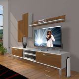Decoraktiv Eko 7 MDF DVD Krom Ayaklı Beyaz Ceviz Tv Ünitesi