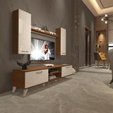 Decoraktiv Eko 7 Mdf Dvd Retro Beyaz Ceviz Tv Sehpa Ünitesi