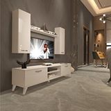 Decoraktiv Eko 7 MDF DVD Retro Parlak Beyaz Tv Ünitesi