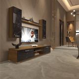 Decoraktiv Eko 7 Mdf Dvd Tv Ünitesi Tv Sehpası - Pera Siyah Mermer