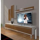 Decoraktiv Eko 7 MDF STD Krom Ayaklı Beyaz Siyah Tv Ünitesi