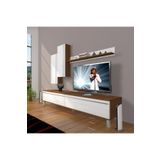 Decoraktiv Eko 7 MDF STD Krom Ayaklı Ceviz Beyaz Tv Ünitesi