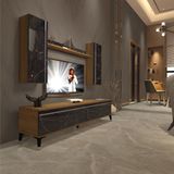 Decoraktiv Eko 7 Mdf Std Silver Tv Ünitesi Tv Sehpası - Pera Siyah Mermer - Pera - Siyah Mermer