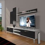 Decoraktiv Eko 7 SLM DVD Krom Ayaklı Beyaz Siyah Tv Ünitesi