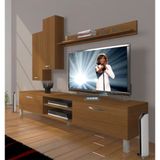 Decoraktiv Eko 7 SLM DVD Krom Ayaklı Ceviz Beyaz Tv Ünitesi