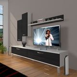 Decoraktiv Eko 7 SLM STD Krom Ayaklı Beyaz Siyah Tv Ünitesi