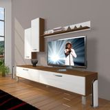 Decoraktiv Eko 7 SLM STD Krom Ayaklı Ceviz Beyaz Tv Ünitesi