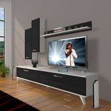 Decoraktiv Eko 7 SLM STD Retro Beyaz Siyah Tv Ünitesi