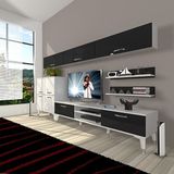 Decoraktiv Eko 8 Mdf Dvd Silver Beyaz Siyah Tv Sehpa Ünitesi
