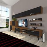 Decoraktiv Eko 8 Mdf Dvd Silver Ceviz Siyah Tv Sehpa Ünitesi