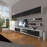 Decoraktiv Eko 8 SLM DVD Krom Ayaklı Beyaz Siyah Tv Ünitesi