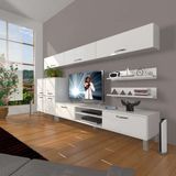 Decoraktiv Eko 8 SLM DVD Krom Ayaklı Parlak Beyaz Tv Ünitesi