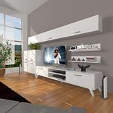 Decoraktiv Eko 8 SLM DVD Retro Parlak Beyaz Tv Ünitesi